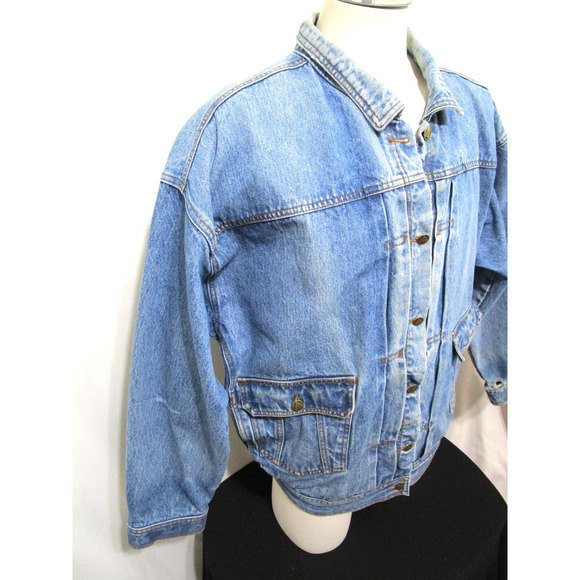 VTG 80s-90s Un Bleu Choix Oversize Denim Jacket Men Sz S - Picture 6 of 12